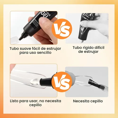 Miniatura 5 de Beetles - Gel adhesivo para uñas sin manos, 20 g de gel adhesivo sólido Tipex para extensión de uñas acrílicas, uñas a presión, arte de uñas 3D, UV