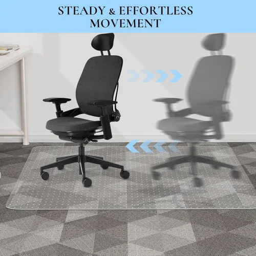 Miniatura 6 de Tapete para silla de oficina para alfombra de pelo bajo, 48 x 36 pulgadas, tapete transparente para silla de escritorio de oficina para suelos