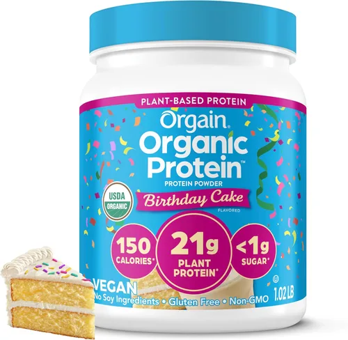 Miniatura 9 de Orgain - Proteína orgánica vegana en polvo, fresas y crema - 21g de proteína a base de plantas, 4g de fibra prebiótica, bajo en carbohidratos netos
