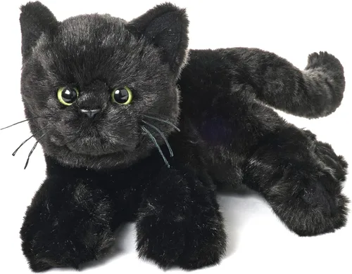 Bearington Jinx Gato Negro de Peluche - Animal de Peluche de Gato Realista de 15" con Pelaje Suave y Detalles Realistas para Niños Pequeños -
