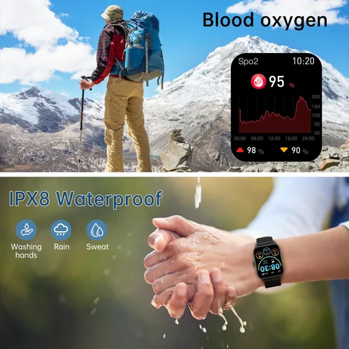 Miniatura 7 de Reloj inteligente para hombre y mujer Fitness: hacer respuesta llamar relojes digitales impermeables para hombre podómetro de carrera reloj