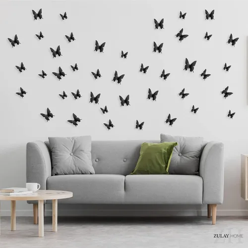 Miniatura 8 de Zulay Home Decoración de pared de mariposa 3D, 24 piezas con 3 tamaños diferentes, decoraciones extraíbles para habitación, cumpleaños, fiestas
