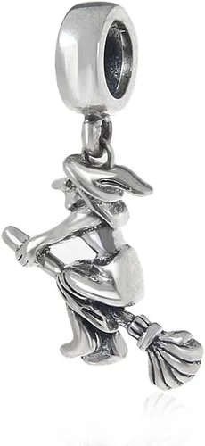 Miniatura 2 de Escoba de bruja encanto 925plata esterlina encanto Halloween Encanto Dangle Encanto para bricolaje encantos pulsera