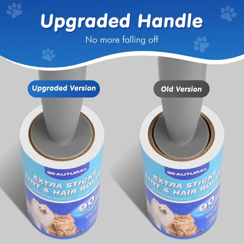 Miniatura 7 de BEAUTURAL Rodillo de pelusa, extra pegajoso, 360 hojas para eliminación de pelo de mascotas, removedor de pelusa de perros y gatos, paquete de 4