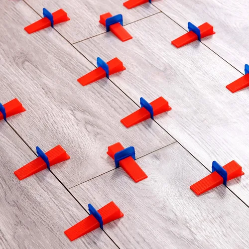 Miniatura 4 de Sistema de nivelación de azulejos (1/16 de pulgada), 600 espaciadores de azulejos, compatible con la mayoría de las cuñas para una instalación suave