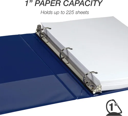 Miniatura 420 de Samsill - Carpeta duradera de 5 pulgadas, fabricada en los Estados Unidos, con anillos en D, transparente y personalizable, color blanco