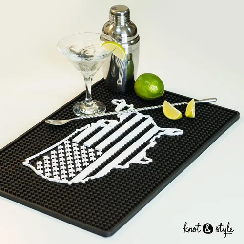 Miniatura 9 de Tapetes de barra de bandera estadounidense para encimera, tapete de goma para decoración de bar, 18 x 12 pulgadas, accesorios de bar elegantes