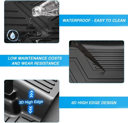 Miniatura 8 de KUST Alfombrillas de Piso para Jeep Cherokee 2016-2023 (No para Grand Cherokee), Alfombrillas de Piso Cherokee para Todo Clima, Tapetes de Carro TPE