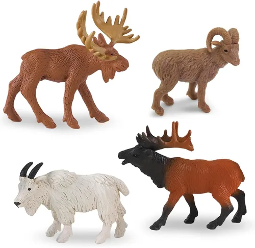 Miniatura 5 de Vida salvaje de Toob Safari Ltd con 12 figuras de animales salvajes favoritos de América del Norte como un león montañés, lobos, alces, ariete