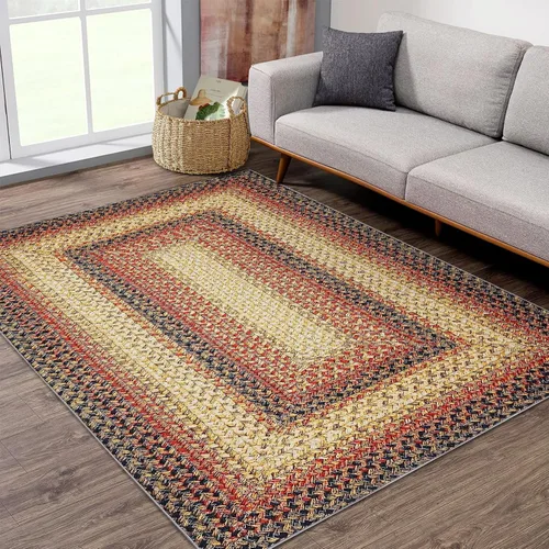 Miniatura 15 de ROYHOME Tapete pequeño para puerta de 2 x 3 pies, alfombra de área lavable, alfombras de área con estampado trenzado bohemio, alfombra de área