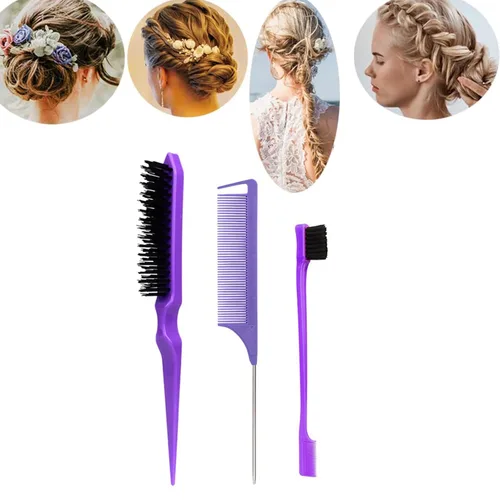 Miniatura 2 de 3 unids Peine Peine Cepillo de pelo Set de burlas Cepillo de pelo Cepillo Cola Peine para la espalda Cepillado Peinado