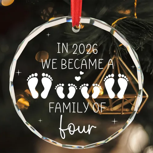 Regalos para bebés recién nacidos para parejas en 2026 We Became a Family of Four Baby's First Christmas Ornament First Time Parents Mom Dad Gifts