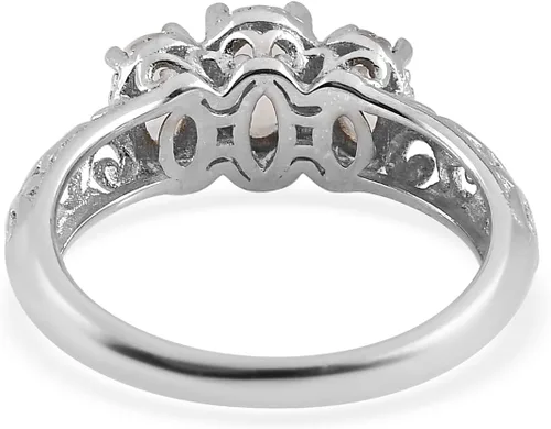 Miniatura 7 de Shop LC 3 anillos de piedra natal para mujer, anillos de piedras preciosas, anillos de plata de ley 925 para mujer, chapados en platino, joyería