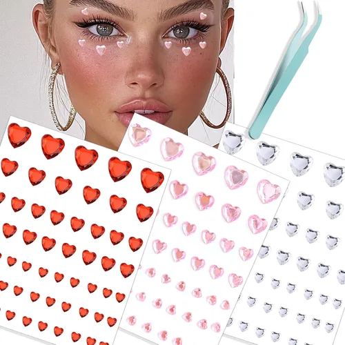 Miniatura 13 de NOOEPC Gemas faciales de Navidad, accesorios para rave, maquillaje de Navidad, copos de nieve, joyas autoadhesivas para la cara, joyas de ojos