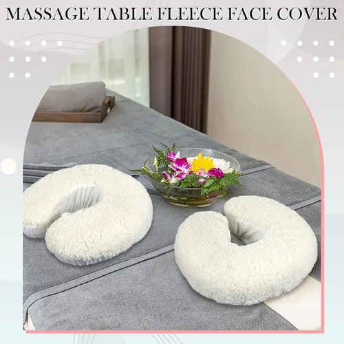 Miniatura 6 de Mixweer 2 fundas de almohada de forro polar para reposacabezas de mesa de masaje de 14.6 x 13 pulgadas, almohadilla de almohada para reposacabezas