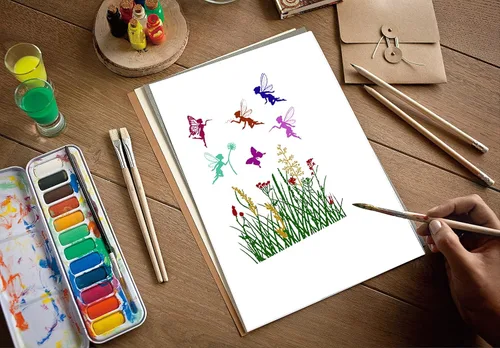 Miniatura 3 de Hying Sellos transparentes para hacer tarjetas y álbumes de fotos, para niñas voladoras, sellos de goma transparente para flores de primavera