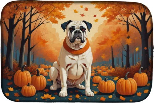 Miniatura 57 de Caroline's Treasures DAC1042DDM Tapete de secado de platos de otoño con perro salchicha absorbente para secar platos para encimera de cocina, tapete