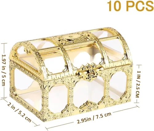 Miniatura 2 de Amosfun 10 cajas de dulces pequeñas mini cofre del tesoro vintage, cajas de recuerdos de boda, aniversario, cumpleaños, fiesta, suministros de 1.97