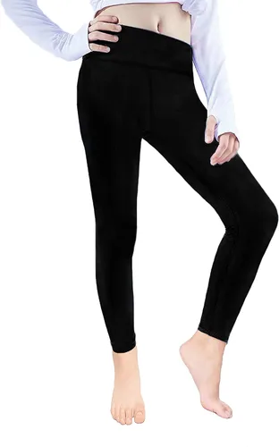 Felix & Flora Leggings de yoga para niñas, cintura alta, pantalones activos para entrenamiento, baile, correr