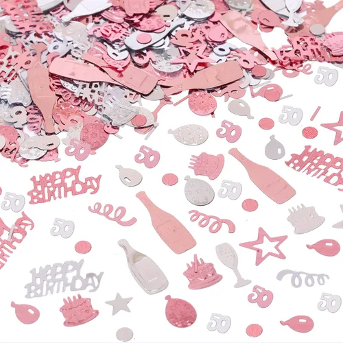 Miniatura 9 de Confeti de cumpleaños número 13, confeti de oro rosa número 13, confeti de papel de aluminio metálico, estrella para pastel de cumpleaños, confeti