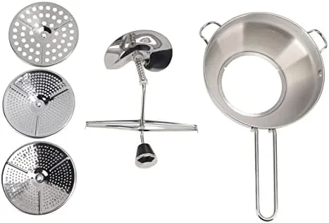 Miniatura 7 de Molino manual de alimentos, molino ergonómico de acero inoxidable, mango de fresado de acero inoxidable, molino de alimentos giratorio para salsa
