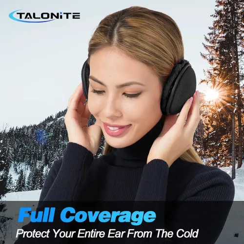 Miniatura 7 de TALONITE - Orejeras de invierno 1 paquete2 paquetes3 paquetes para hombres y mujeres calentadores de oreja de forro polar plegable Para ciclismo