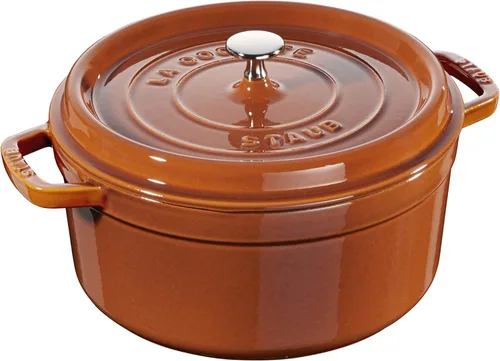 Miniatura 35 de STAUB Horno Holandés de Hierro Fundido 4 Cuartos Redondo, Fabricado en Francia, Sirve para 3-4, Blanco
