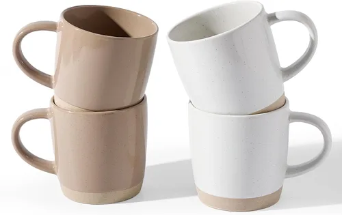 Miniatura 31 de famiware Mercury - Tazas de café de 13 onzas, juego de 4 tazas de café con asa, tazas para café con leche, té caliente, capuchino, moca, cacao, negro