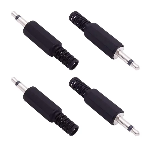 Miniatura 4 de Fancasee Paquete de 4 conectores de reparación de repuesto de 0.138 in y 1/8 pulgadas TS Mono macho de 0.138 in Tipo de soldadura DIY Adaptador