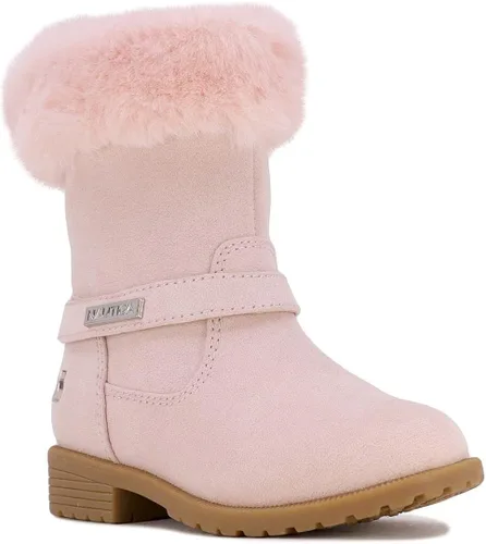 Nautica Botas cálidas para niñas botines de moda para clima frío con parte superior de piel sherpa cosima niño grandeniño pequeñoniño