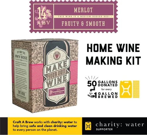 Miniatura 3 de Craft a Brew Kit para hacer Merlot para el hogar - Fácil para principiantes con ingredientes y suministros - Lo último en elaboración de vinos