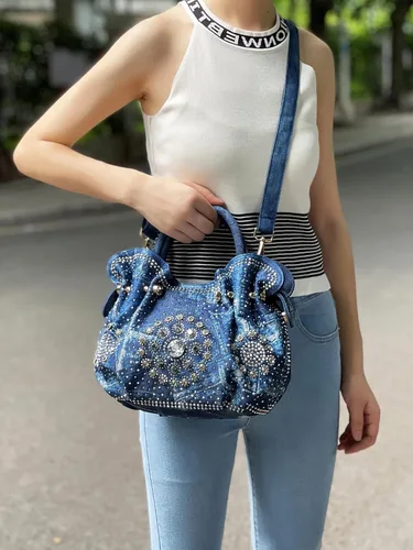 Miniatura 7 de Bolso de noche con diamantes de imitación para mujer, bolso de hombro con cristales brillantes, para bodas, fiestas, bolsos de mano