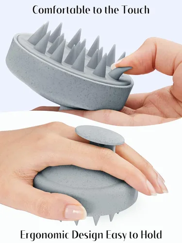 Miniatura 5 de HEETA Masajeador de cuero cabelludo para el crecimiento del cabello, cepillo exfoliante de champú de silicona suave para exfoliación, eliminación