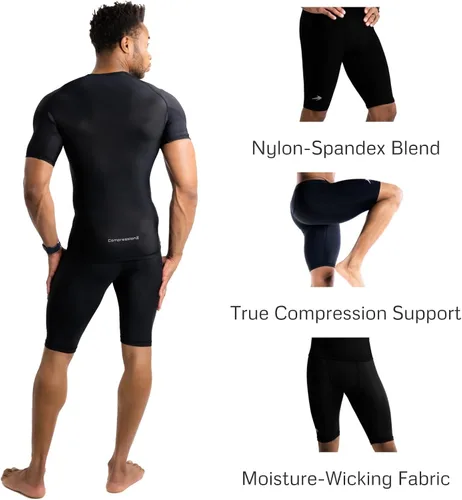 Miniatura 4 de CompressionZ Pantalones cortos de compresión para hombre, ropa interior deportiva de compresión de elastano