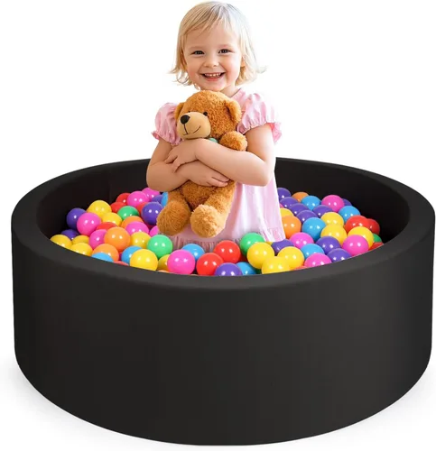 Miniatura 8 de Pozo de bolas de espuma para niños, alberca de bolas suaves para niños, piscina de bolas infantil, juguetes ideales para niños, 47 pulgadas gris