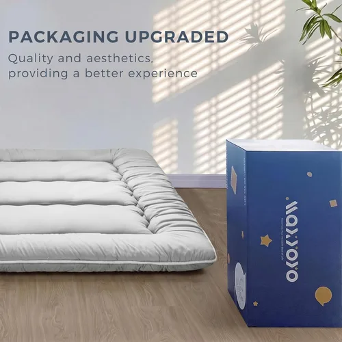 Miniatura 3 de MAXYOYO - Colchón de piso japonés, colchón tipo futón, colchón de día grueso, plegable, enrollable, colchón para niños y niñas, para dormitorio, Gris