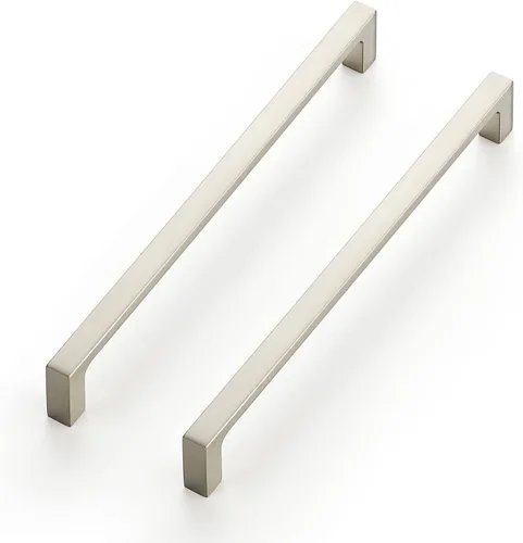 Miniatura 10 de Ravinte Paquete de 5 manijas cuadradas sólidas de 3 pulgadas para gabinetes de cocina, tiradores de níquel cepillado, tiradores de cajón, manijas