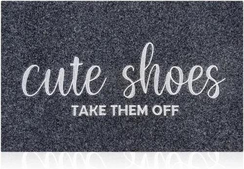Miniatura 19 de Tapete de Puerta de Entrada de Bienvenida para Interiores y Exteriores, Tapetes de Entrada para Rascador de Zapatos, Lindos Zapatos Quítatelos