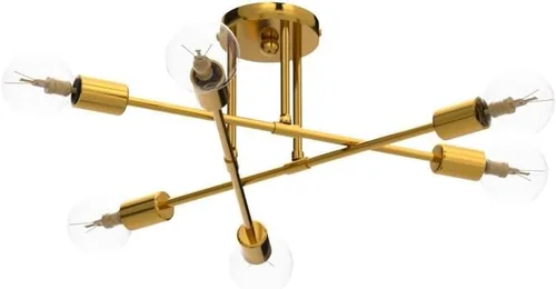 Miniatura 4 de Lámpara de Techo de Montaje Semiempotrado, Lámpara de Techo Moderna Sputnik de 6 Luces con Base de Bombilla E26, Accesorios de Iluminación de Techo