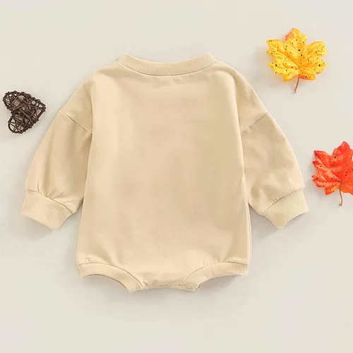 Miniatura 3 de Sudadera de Acción de Gracias para bebé y niña mameluco de manga larga con estampado de pavo y gran tamaño ropa de otoño