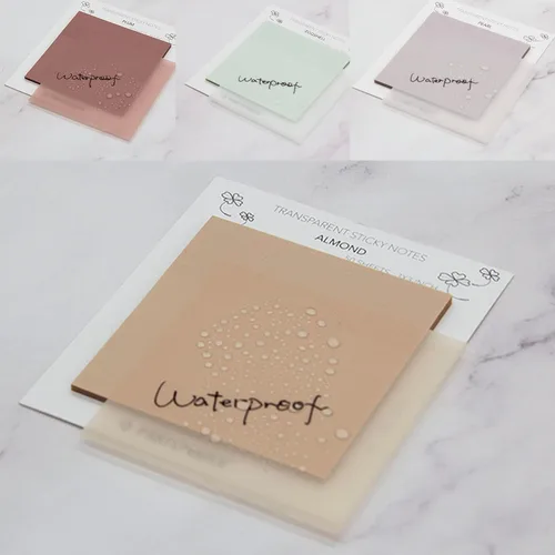 Miniatura 7 de Notas adhesivas transparentes pastel, 4 paquetes de notas adhesivas transparentes de 3 x 3 pulgadas para anotar, suministros de diario bíblico