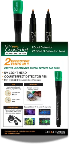 Miniatura 5 de Dri Mark Lápiz detector de falsificación de dinero inteligente con luz LED UV reutilizable (DRI351UVB)