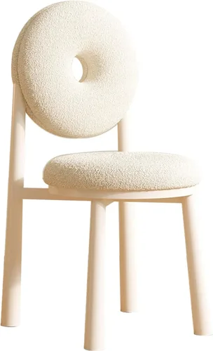 Miniatura 17 de Donut Dining Chairs,Makeup Chair,Kitchen Room Chairs Nordic Back, Dining Room with Metal Legs,Living Room Chair for Home Bedroom Cream Wind Brownish