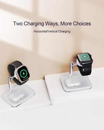 Miniatura 5 de Soporte de carga 2 en 1 para Apple Watch y AirPods, base de carga plegable compatible con Apple Watch Series Ultra/10/9/8/7/6/Se/5/4/3 y Airpods