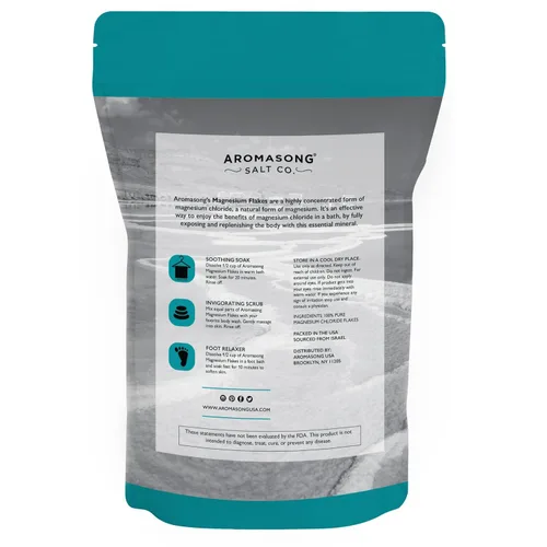 Miniatura 8 de Aromasong Copos de magnesio del Mar Muerto para baño, 16,325 mg de cloruro de magnesio por baño, alternativa superior a la sal de Epsom, se utiliza