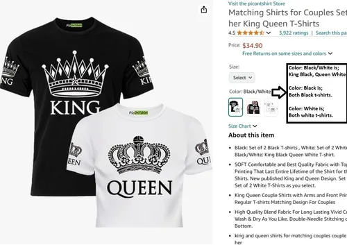 Miniatura 3 de Camisas a juego para parejas, juego de camisetas para él y ella, camisetas a juego para parejas, divertidas vacaciones, aniversario, regalo de boda