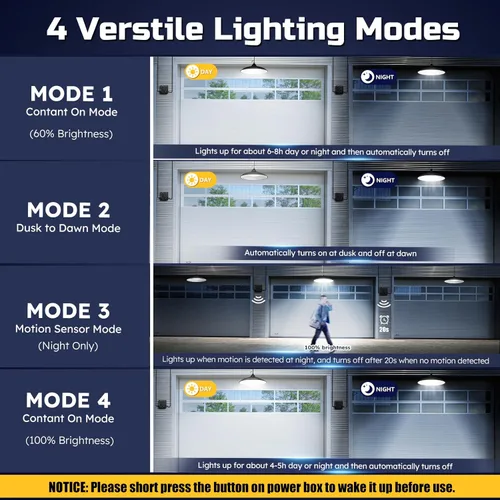 Miniatura 5 de Luces solares de cobertizo para interiores y exteriores, luz colgante con sensor de movimiento de 3200 lm disponible durante el día con control