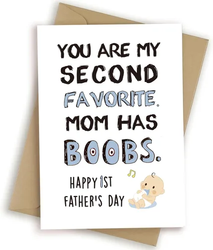 Bonita tarjeta del día del padre, divertido regalo del primer día del padre de parte del bebé, linda tarjeta del día del padre para papá para papá,