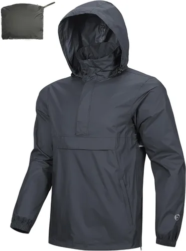Outdoor Ventures Chaqueta de lluvia para hombre, impermeable, ligera, plegable, para senderismo, golf, correr