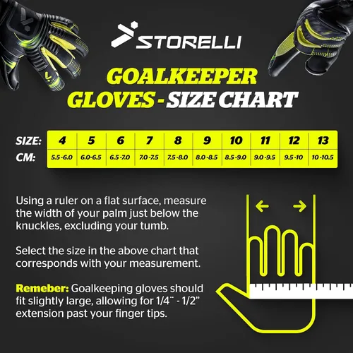 Miniatura 6 de Storelli Silencer Goalkeeper Gloves, with Removable Finger Spines, High-Impact Hand Protection, Soccer Accessories